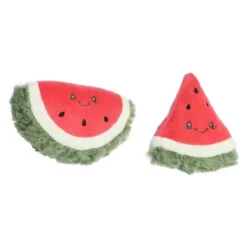 Ebba Mini Watermelon Rattle & Crinkle Set Precious Produce Adorable Baby Stuffed Animal Red 4"