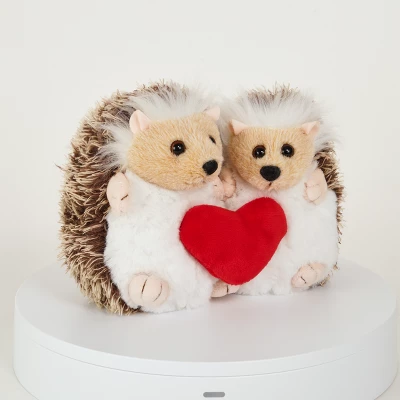 Bearington Lovie And Dovey Stuffed Animal Plush Hedgehogs Holding A Heart, 5.5 Inches 1 Bearington Lovie And Dovey Stuffed Animal Plush Hedgehogs Holding A Heart, 5.5 Inches
