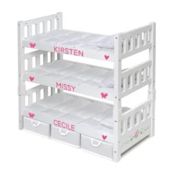 Badger Basket 1-2-3 Convertible Doll Bunk Bed With Bedding And Baskets - White Rose -Wild Republic Sales Store GUEST 343bd154 7363 4926 99ed 5e5ffc61ae4a