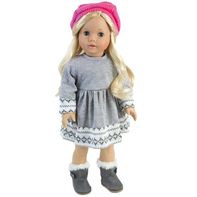 Sophia’s Doll Dress, Leggings, Hat, And Scarf Set For 18" Dolls 2 Sophia’s Doll Dress, Leggings, Hat, And Scarf Set For 18" Dolls - Image 2