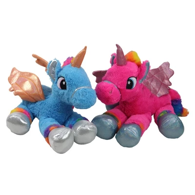 Northlight Set Of 2 Super Soft And Plush Pink And Blue Sitting Winged Unicorns Stuffed Animal Figures 23.5" 1 Northlight Set Of 2 Super Soft And Plush Pink And Blue Sitting Winged Unicorns Stuffed Animal Figures 23.5"