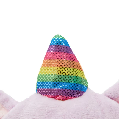 Small Reversible Caticorn Plush Toy, Lavender And White Caticorn Plushie With Rainbow Horn (6 X 12 In) 6 Small Reversible Caticorn Plush Toy, Lavender And White Caticorn Plushie With Rainbow Horn (6 X 12 In) - Image 6