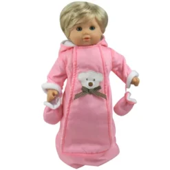 Sophia’s Polar Bear Bunting Snowsuit Sack For 15" Dolls, Pink