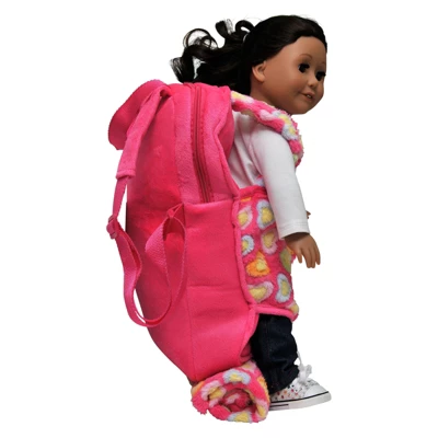 The Queen' Treasures 18 In Doll Carrier And Sleeping Bag, Pink Hearts 8 The Queen' Treasures 18 In Doll Carrier And Sleeping Bag, Pink Hearts - Image 8