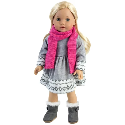 Sophia’s Doll Dress, Leggings, Hat, And Scarf Set For 18" Dolls 6 Sophia’s Doll Dress, Leggings, Hat, And Scarf Set For 18" Dolls - Image 6