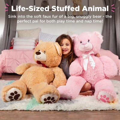 Best Choice Products 38in Giant Soft Plush Teddy Bear Stuffed Animal Toy W/ Bow Tie, Footprints 1 Best Choice Products 38in Giant Soft Plush Teddy Bear Stuffed Animal Toy W/ Bow Tie, Footprints