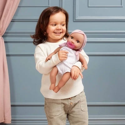 LullaBaby Doll With 2pc Outfit And Pink Pacifier 1 LullaBaby Doll With 2pc Outfit And Pink Pacifier