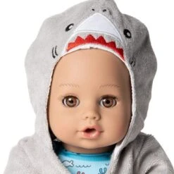 Adora Bath Toy Baby Doll In Baby Shark Themed Bathrobe - 13 Inch Water Toy With QuickDri Body