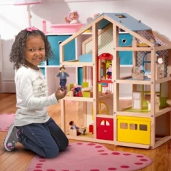 Melissa & Doug Hi-Rise Wooden Dollhouse With Furniture, Garage And Working Elevator -Wild Republic Sales Store GUEST 7a0d0362 ba92 4fea 8d7d cedafeea745f