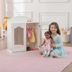 Badger Basket Mirrored Doll Armoire With Baskets