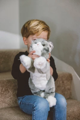 Bearington Collection Socks Plush Stuffed Animal Grey Striped Tabby Cat 15" 2 Bearington Collection Socks Plush Stuffed Animal Grey Striped Tabby Cat 15" - Image 2