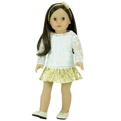 Sophia’s Glitter Shoes For 18” Dolls, Gold 2 Sophia’s Glitter Shoes For 18” Dolls, Gold - Image 2