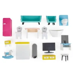 Hape Little Room Pretend Play 3 Story Wooden Doll House W/ Light, Doorbell, & Bedroom, Bathroom, Living Room, & Dining Furniture For Kids Age 3 And Up 7 Hape Little Room Pretend Play 3 Story Wooden Doll House W/ Light, Doorbell, & Bedroom, Bathroom, Living Room, & Dining Furniture For Kids Age 3 And Up -Wild Republic Sales Store GUEST 8af16bcc e03f 4607 ae15 ac855ca17cac