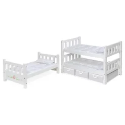 Badger Basket 1-2-3 Convertible Doll Bunk Bed With Bedding And Baskets - White Rose -Wild Republic Sales Store GUEST 9243b43d ff46 4e9a 892f 256c2d943f34