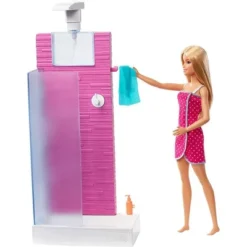 Barbie Doll Bathroom With Working Shower And Three Bath Accessories, Gift Set -Wild Republic Sales Store GUEST 9944b957 d6dd 4702 bf0f 9bf492801959