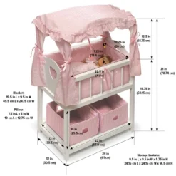 Badger Basket Doll Canopy Crib With Mobile & Storage Bins -Wild Republic Sales Store GUEST 9972a64f 3b43 4907 b5d6 de9ecf890873