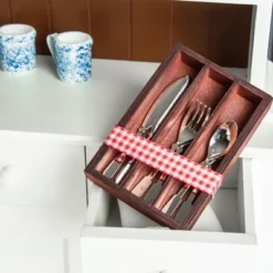 The Queen's Treasures 18 Inch Doll 13 Piece Utensil Set And Wooden Holder