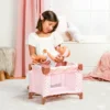 LullaBaby Doll Playpen Pink Foldable Accessory - Gold Star Print