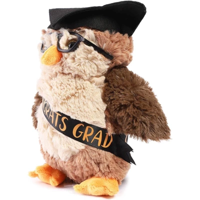 Blue Panda Class Of 2023 Graduation Owl Plush, Stuffed Animal Gift With Glasses & Grad Cap, Brown, 9.2 In 4 Blue Panda Class Of 2023 Graduation Owl Plush, Stuffed Animal Gift With Glasses & Grad Cap, Brown, 9.2 In - Image 4