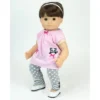 Sophia's - 15" Doll - Panda Bear Hooded Sweatshirt, Tunic & Polka Dot Leggings - Light Pink