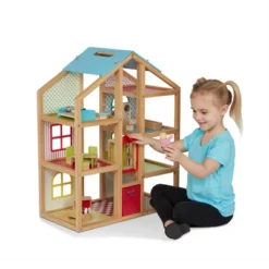 Melissa & Doug Hi-Rise Wooden Dollhouse With Furniture, Garage And Working Elevator -Wild Republic Sales Store GUEST d8dcc1a6 3173 4040 a1e2 ec7b93e69389