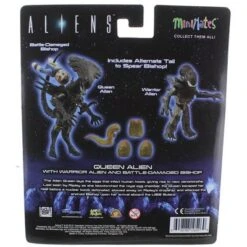 Diamond Comic Distributors, Inc. Aliens Deluxe Queen Alien With Warrior Alien & Battle-Damaged Bishop Minimates