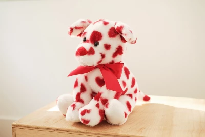 Bearington Collection Romantic Rover Stuffed Animal Plush With Hearts & Bow Puppy Dog, 12" 1 Bearington Collection Romantic Rover Stuffed Animal Plush With Hearts & Bow Puppy Dog, 12"