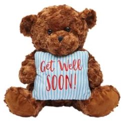 Get Well Soon Bear Plush Pillow, Get Well Soon Bear For Kids, Adults (Dark Brown, 14 In) -Wild Republic Sales Store GUEST e9bddd78 729a 48e1 bdb5 551815a45e69